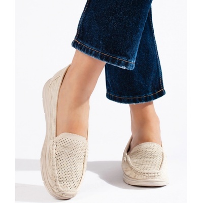 Shelovet Dámské mokasíny krémová