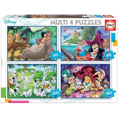 Educa 4 в 1 Дисни Класик - пъзел 50-80-100-150 части