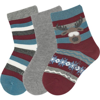 Sterntaler Комплект детски къси чорапи Sterntaler- 3 чифта с еленче