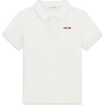 GUESS Поло тениска за момче в бял цвят с малък надпис Guess