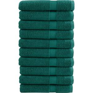 vidaXL Премиум кърпи за сауна SOLUND 10 бр зелени 80x200см 600 gsm (137340)