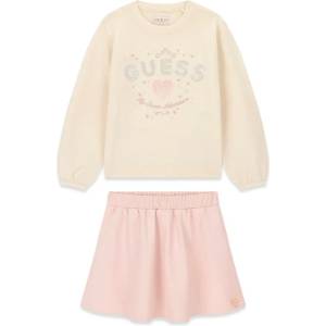 Guess Детски комплект Guess от две части - фин пуловер с бляскаво сърце и кокетна пола
