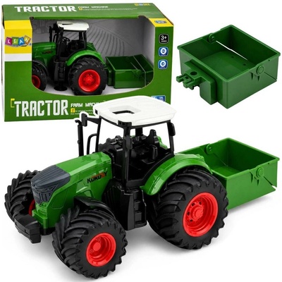 Farmářský traktor s rozmetadlem hnojiva 1:24 zelený gumová kola