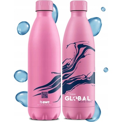 Think Global Drink Local Termoláhev na vodu BWT 500 ml růžová