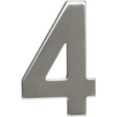 Číslo "4", 50 mm, samolepiace, nerezová oceľ