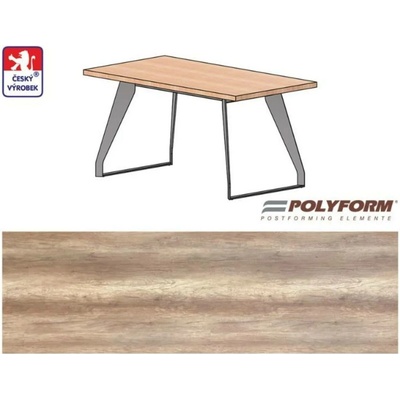 POLYFORM Stůl City 150 old wood 50 x 800 x 1500 mm včetně podnože
