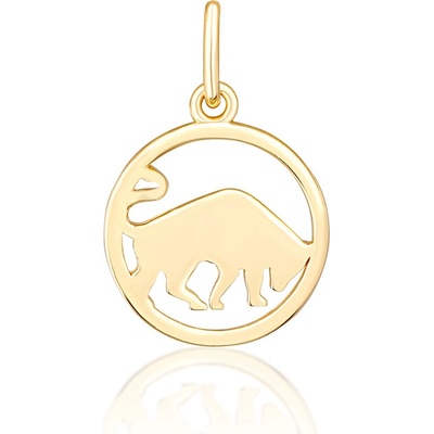 JVD Stříbrný pozlacený přívěsek znamení BÝK v kolečku SVLP1080X61GOBY – Zboží Mobilmania