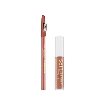 Eveline OH! My Velvet Lips Matt Lip Kit 14 Choco Truffle sada na rty pro matný efekt 4,5 ml