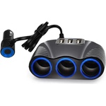 Mobilly разклонител за запалка 3xCL 120W със зарядно 3x USB 3, 1A с кабел (XXX)