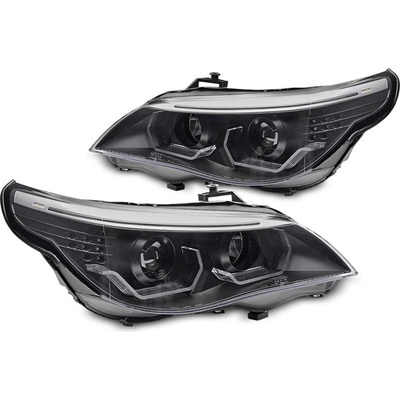 TUNING-TEC Predné svetlá, BMW 5, E60/E61, 2003-2007, Angel Eyes, 3D LED, Black