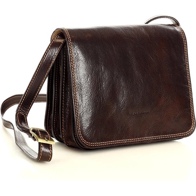 Mazzini Marco kožená crossbody kabelka cafe L178e hnedá