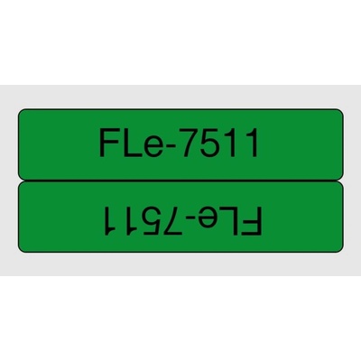 FLe-7511, předřezané štítky - černá na zelené, šířka 21 mm FLE7511 - Páska laminovaná Brother FLe-7511, čierna, zelená