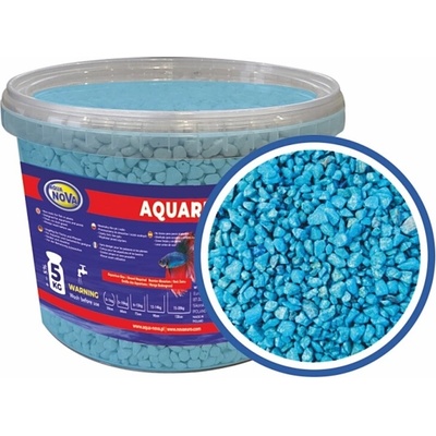 Aqua Nova štrk fluo modrý 5 kg, 3 l