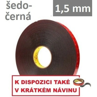 3M VHB 5962-F Obojstranne lepiaca akrylová páska 1,5 mm 19 mm x 3 m sivočierna
