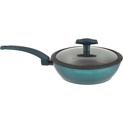 Nepriľnavá hliníková wok panvica Sea Line so sklenenou pokrievkou 24cm 54484