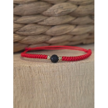 Kathryn' s bracelets Бебешка/детска гривна с червен конец и злато (БГЛЗ1)