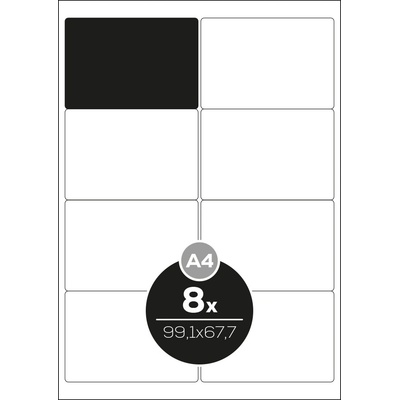 Altryal Etikety Top Stick bílé A4 99,1 x 67,7 mm 8 etiket 100 ks