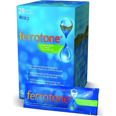 Ferrotone s Vitamínom C 100% prírodný zdroj železa 28 sáčkov