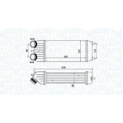 CHLADIČ TURBA, INTERCOOLER MAGNETI MARELLI 351319204250
