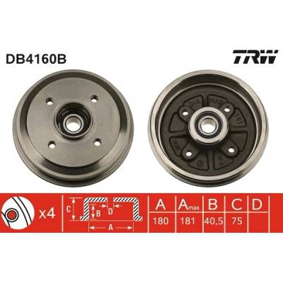 TRW Brzdový buben DB4160B