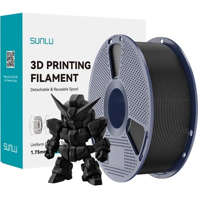 Sunlu PLA филамент Sunlu PLA+ 2.0, 1.75 mm, 1.0 kg, Black
