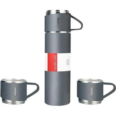 Ecarla BD24SZ Termoska 500 ml + hrneček 3 ks šedá
