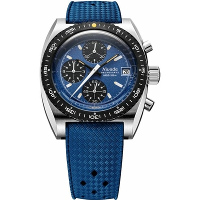 Nivada Grenchen Autochron Blue Meca - Rubber Tropic