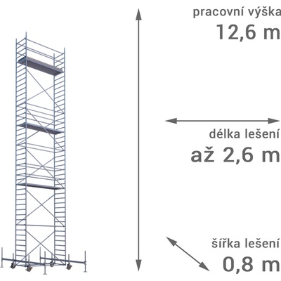 Lešení RUX MOBILO 800 12,6 m 260 cm