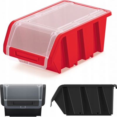 Prosperplast Plastový úložný box uzavíratelný Truck Plus červený 15,5 cm