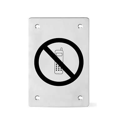 AC-T SERVIS Piktogram hranatý nerez - zákaz telefonování