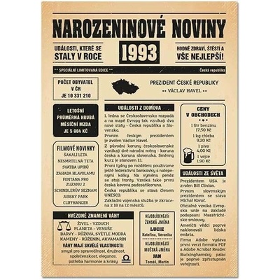 Narozeninové noviny 1993 - jednostranné - Lev, Černobílé