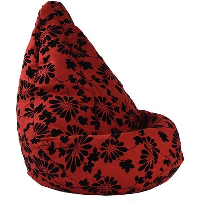 PUFRELAX Пуф, круша за деца 4-14 г. , 160л. Nirvana Light - Poppy, Перящ се калъф, Пълнеж от Полистиролни перли, Гама Premium, 8158 (PUF-G-NL-PT-PPY)