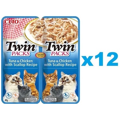 Twin Packs Tuna & Chicken in Scallop Broth 24 x 40 g