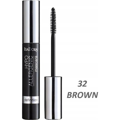 IsaDora Hypo-Allergenic Mascara tvarující řasenka pro citlivé oči 32 Brown 10 ml