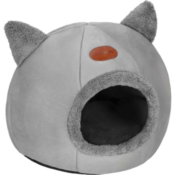 Springos Легло за котки и кучета, меко и пухкаво, неплъзгащо се, подвижна възглавница, 37x31x36 см, сиво (PA0239)