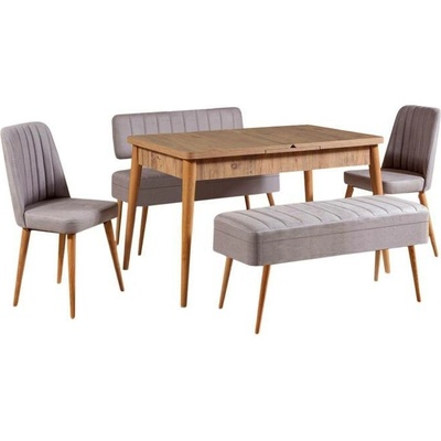 Sconto Jedálenská zostava Vina 13 sivá / borovica atlantic