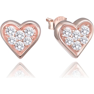 MINET 1411 Rose gold stříbrné náušnice