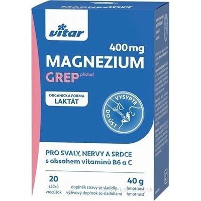 VITAR Magnesium 400 mg + vitamíny B6 a C 20 ks