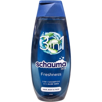 Schauma Men Freshness 3v1 šampon na vlasy tvář i tělo pro muže 400 ml