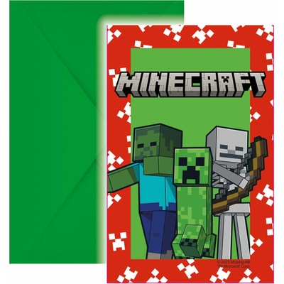 Procos Pozvánky Minecraft 6ks