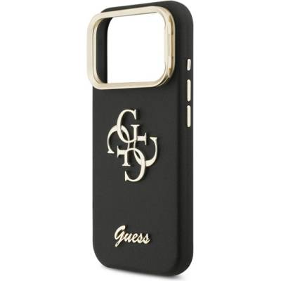 CG Mobile iPhone 17 Pro Max GUESS GRAINED BIG 4G & STAND CAMERA силиконов протектор за телефон пластмасов заден капак, стойка, BLACK GUHCP17XPCS4GSK (GUHCP17XPCS4GSK)