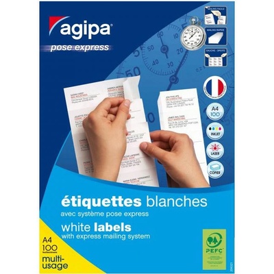 Etikety univerzálne 105x37mm Express Agipa A4 100 hárkov
