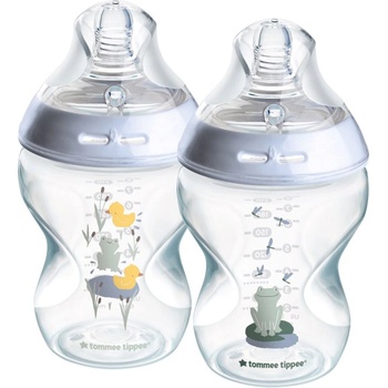 Tommee Tippee Natural Start Anti-Colic бебешко шише Slow Flow 0m+ Frog 2x260ml