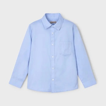 MAYORAL Риза дълъг ръкав едноцветна в небесно синьо за мини момче Майорал