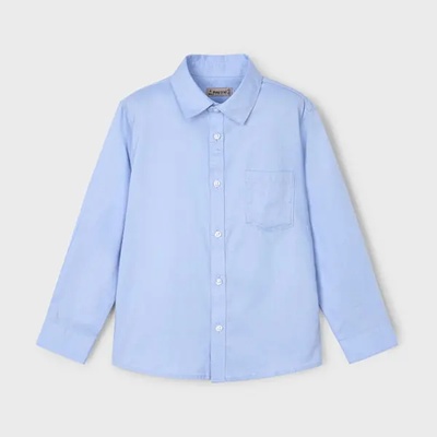 MAYORAL Риза дълъг ръкав едноцветна в небесно синьо за мини момче Майорал