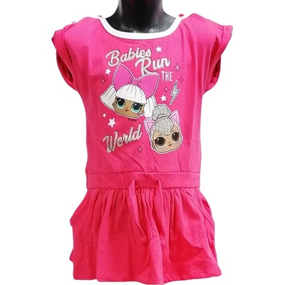 Eplusm Dívčí šaty L.O.L. babies run the world Růžová