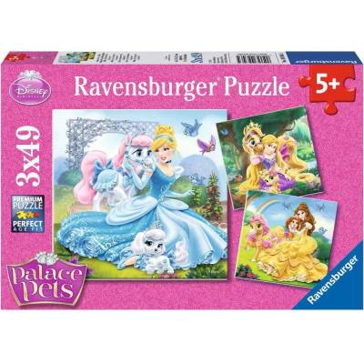 Ravensburger - Puzzle 3x49 Disney princesses and their pets - 40 - 99 piese