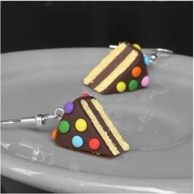 CircusMind sladké náušnice Fimo lentilkové dorty S4887