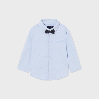MAYORAL Риза с дълъг ръкав с папийонка за бебе момче Майорал в небесно синьо