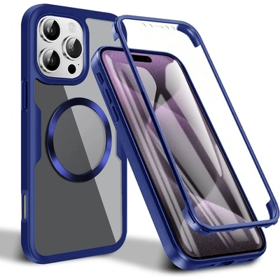 Techsuit Калъф за iPhone 16 Pro + Протектор - ColorVerse 360 MagSafe MagSafe Series - Син